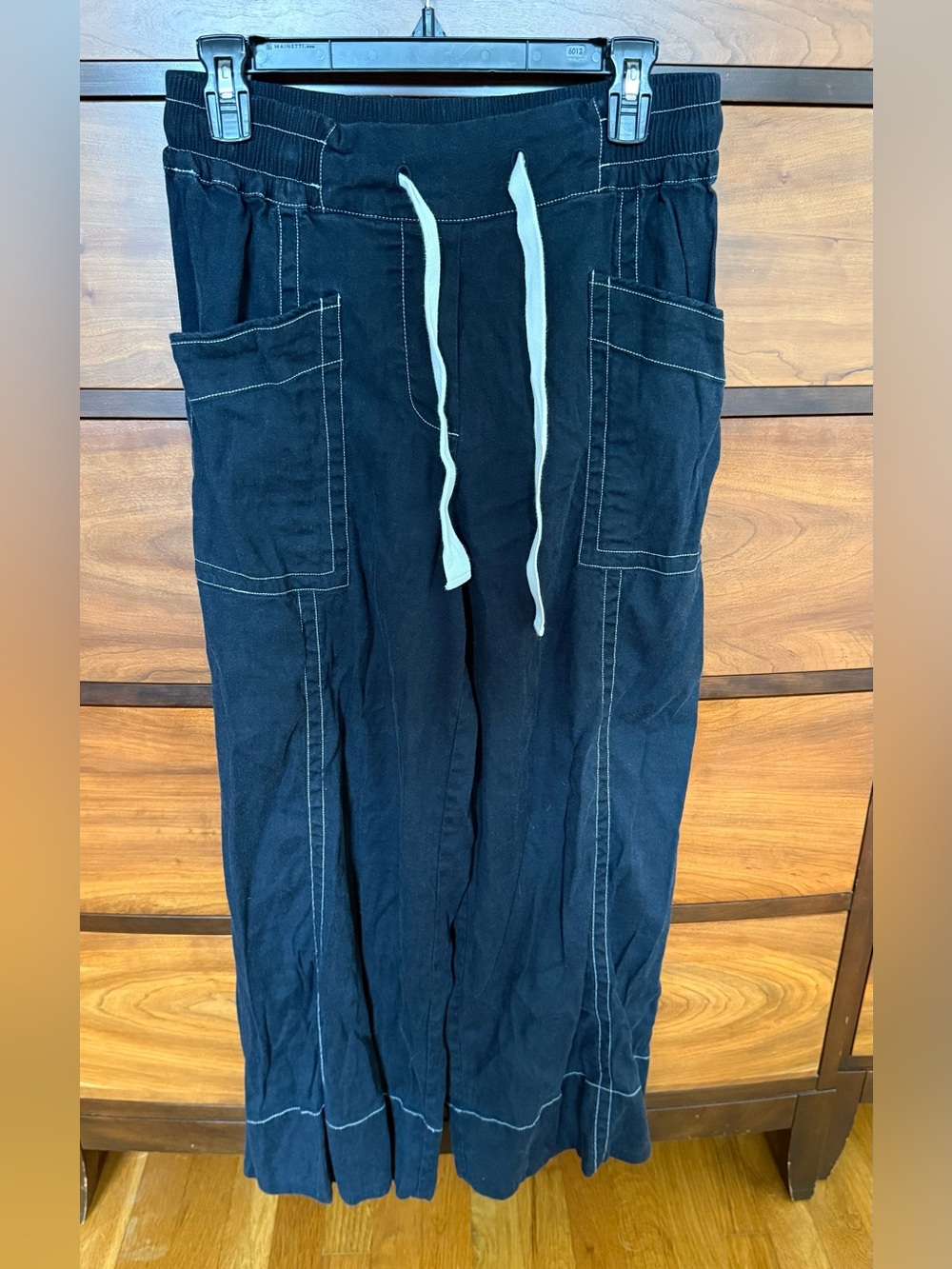 Maeve navy with white stitching Drawstring Cargo pants